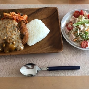 夏こそがっつり食べよう！カレー＆キムチ＆納豆♪